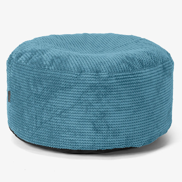 Ottoman Pouf with a Serving Tray - Pom Pom Aegean Blue 01