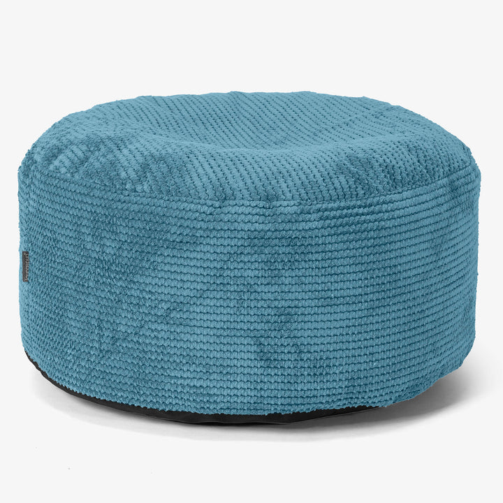 Ottoman Pouf with a Serving Tray - Pom Pom Aegean Blue 02