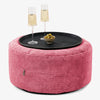 Ottoman Pouf with a Serving Tray - Pom Pom Pastel Red 01