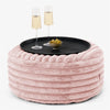 Ottoman Pouf with a Serving Tray - Ultra Plush Cord Dusty Pink 01