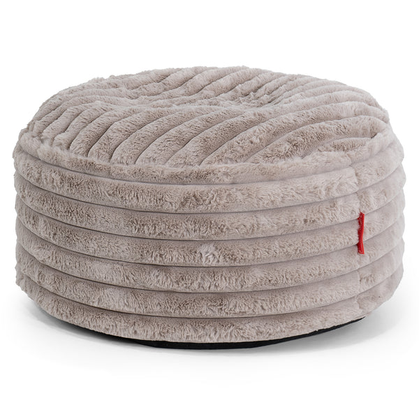 Ottoman Pouf with a Serving Tray - Ultra Plush Cord Minky 01