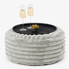 Ottoman Pouf with a Serving Tray - Ultra Plush Cord Sage Green 01