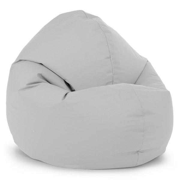 Flexforma Adult Bean Bag Chair - Outdoor Easy Care Silver Grey 01