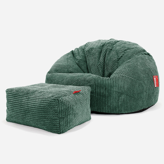 Classic Bean Bag Chair - Pom Pom Moss Green 02