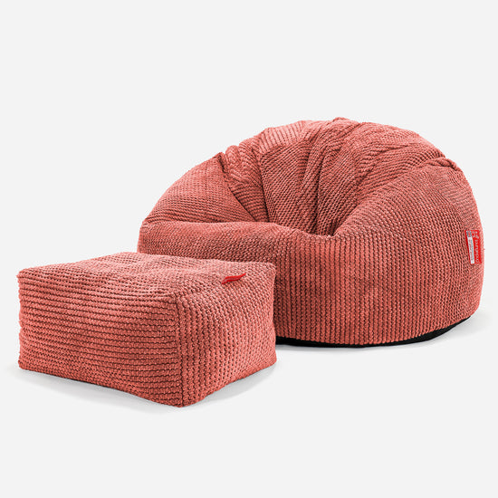 Classic Bean Bag Chair - Pom Pom Pumpkin Orange 02