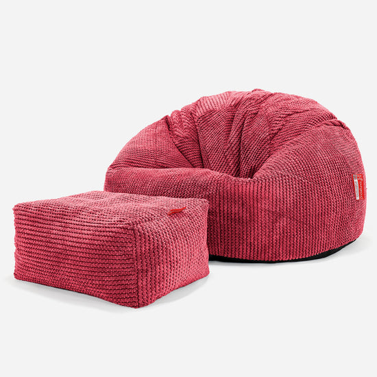 Classic Bean Bag Chair - Pom Pom Pastel Red 02