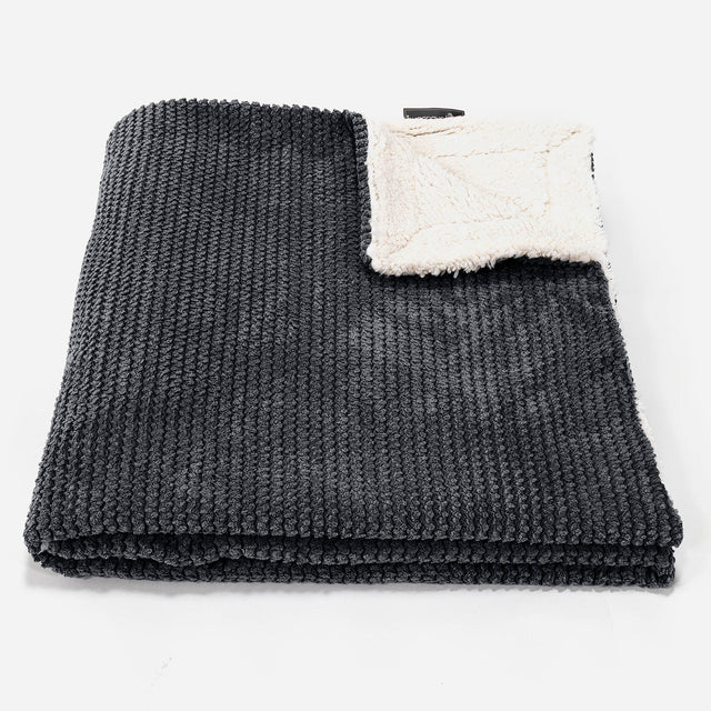 Sherpa Throw / Blanket - Pom Pom Black 02
