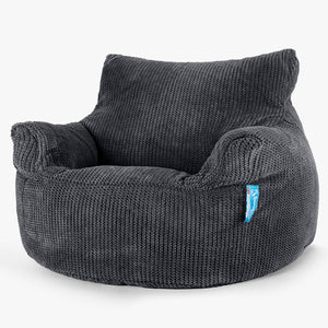 Children's Armchair Bean Bag 3-8 yr - Pom Pom Black