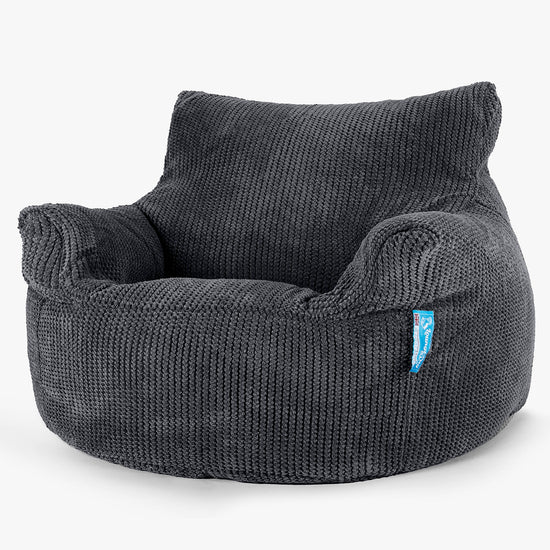 Children's Armchair Bean Bag 3-8 yr - Pom Pom Black 01