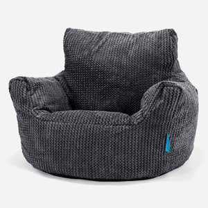 Kids Armchair Bean Bag for Toddlers 1-3 yr - Pom Pom Black