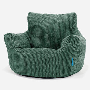 Kids Armchair Bean Bag for Toddlers 1-3 yr - Pom Pom Emerald Green