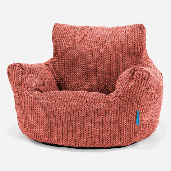 Kids Armchair Bean Bag for Toddlers 1-3 yr - Pom Pom Pumpkin Orange 01