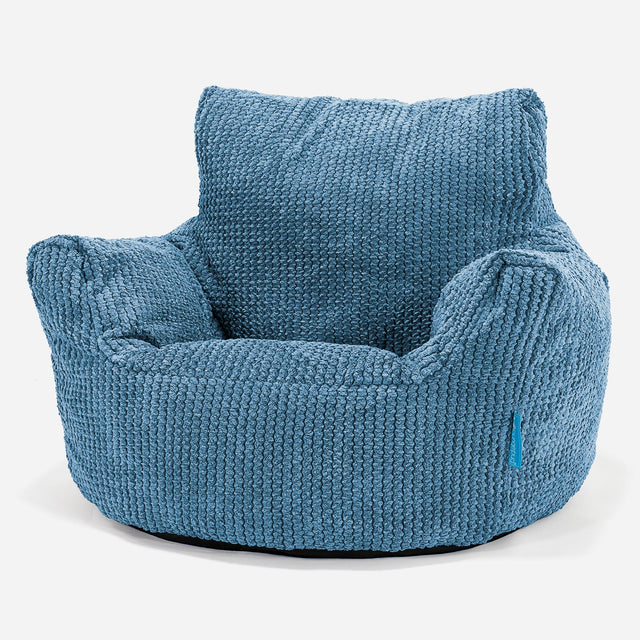 Kids Armchair Bean Bag for Toddlers 1-3 yr - Pom Pom Sky Blue 01