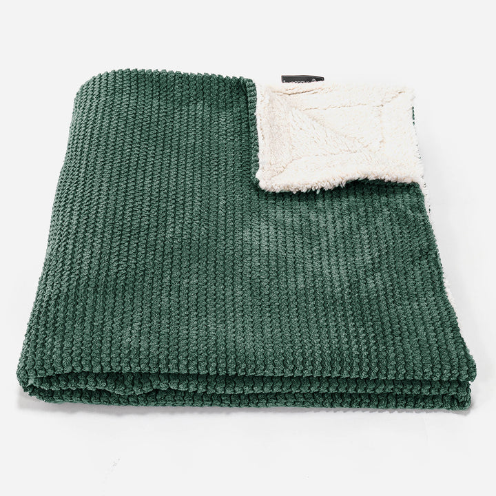 Sherpa Throw / Blanket - Pom Pom Emerald Green 02