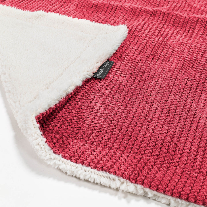 Sherpa Throw / Blanket - Pom Pom Pastel Red 01