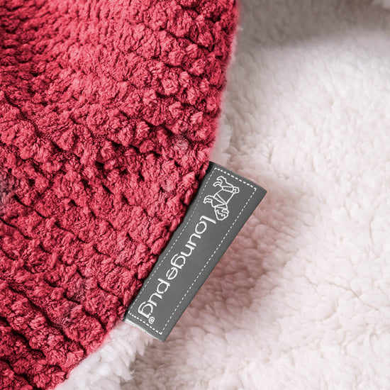 Sherpa Throw / Blanket - Pom Pom Pastel Red 04