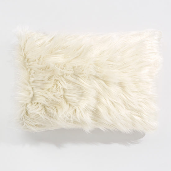 Rectangular Scatter Cushion Cover 35 x 50cm - Mongolian Fur Cream 01
