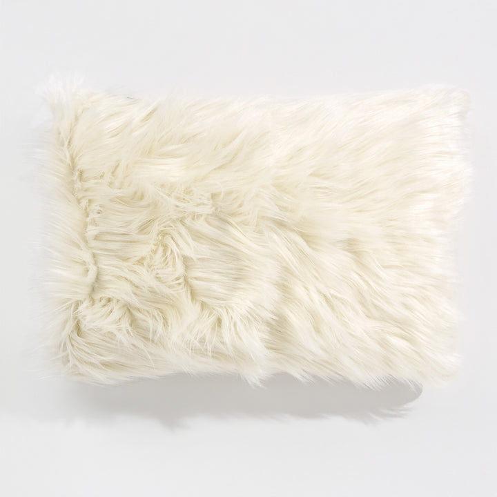 Rectangular Scatter Cushion Cover 35 x 50cm - Mongolian Fur Cream 01