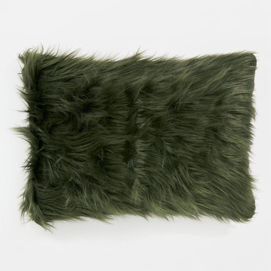 Rectangular Scatter Cushion Cover 35 x 50cm - Mongolian Fur Sage Green 01