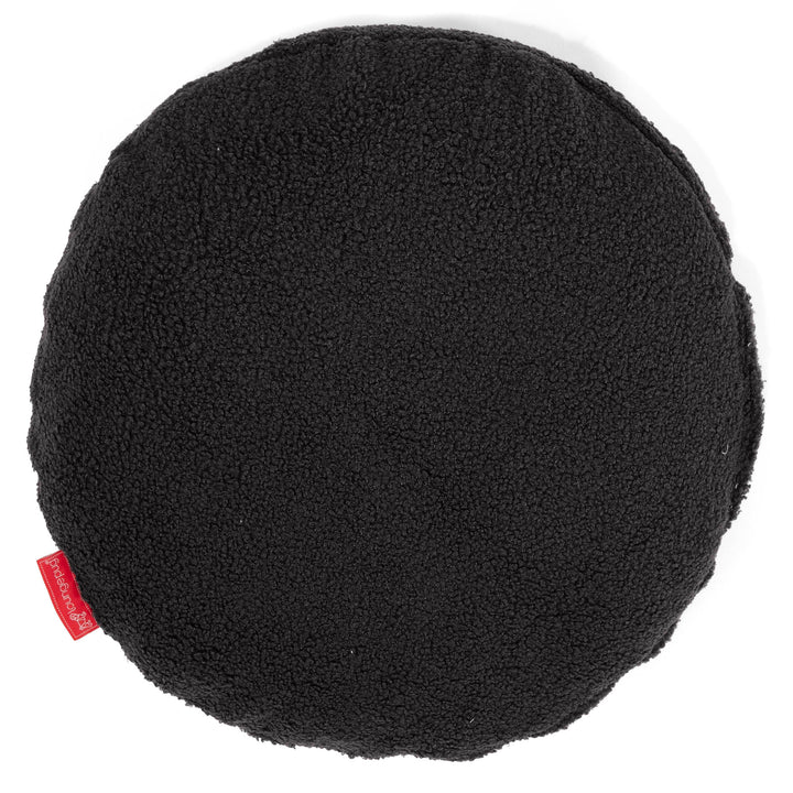 Round Scatter Cushion Cover 50cm - Boucle Graphite Grey 01