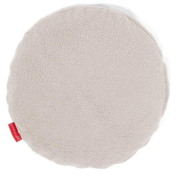 Round Scatter Cushion Cover 50cm - Boucle Ivory 01