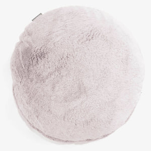 Round Scatter Cushion Cover 50cm - Fluffy Faux Fur Rabbit Dusty Pink
