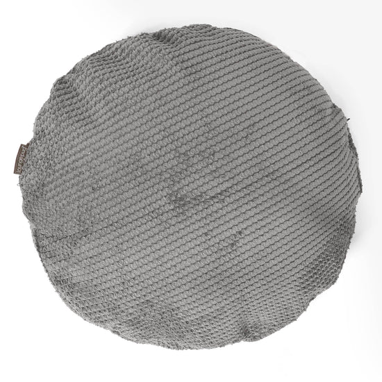 Round Scatter Cushion Cover 50cm - Pom Pom Charcoal 01