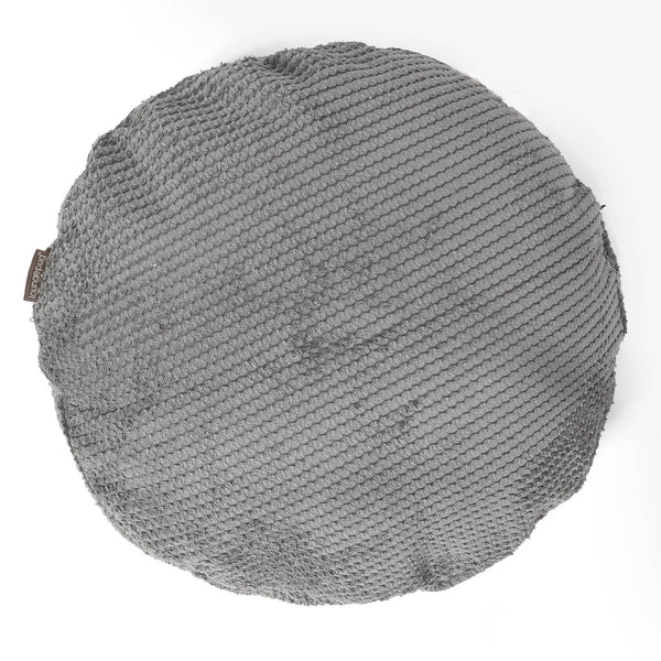 Round Scatter Cushion Cover 50cm - Pom Pom Charcoal 01