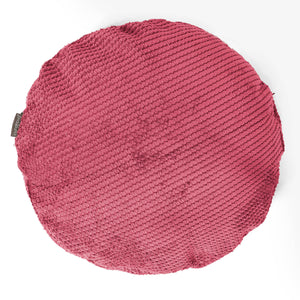 Round Scatter Cushion Cover 50cm - Pom Pom Pastel Red