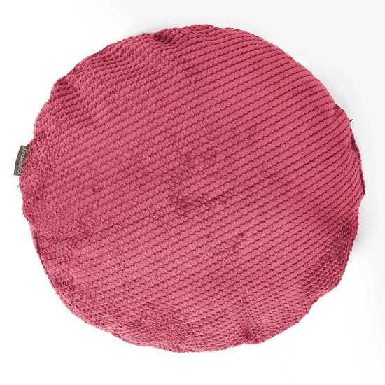 Round Scatter Cushion Cover 50cm - Pom Pom Pastel Red 01