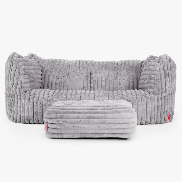 Ruben Bean Bag Sofa - Ultra Plush Cord Grey 02