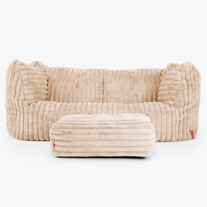 Ruben Bean Bag Sofa - Ultra Plush Cord Peach 02