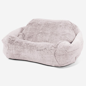 Sabine Bean Bag Armchair - Fluffy Faux Fur Rabbit Dusty Pink
