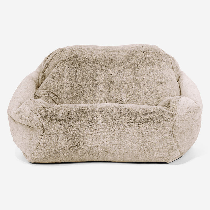 Sabine Bean Bag Armchair - Fluffy Faux Fur Rabbit Golden Brown 02