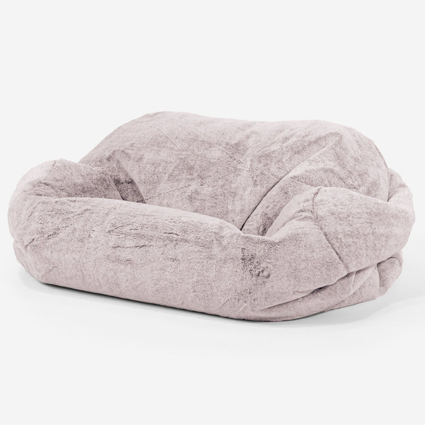 Sabine Bean Bag Sofa - Fluffy Faux Fur Rabbit Dusty Pink 01