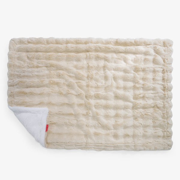 Sherpa Throw / Blanket - Bubble Faux Fur Cream