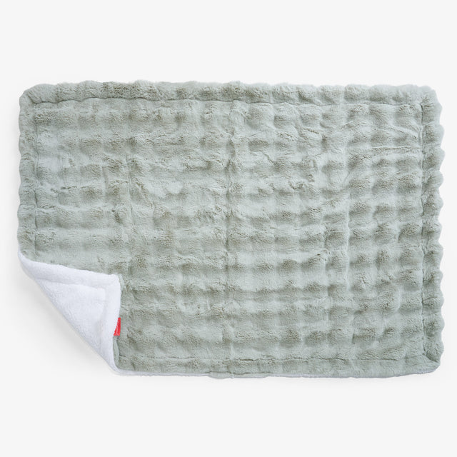 Sherpa Throw / Blanket - Bubble Faux Fur Sage Green