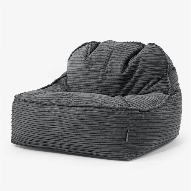 Sloucher Bean Bag Chair 2.0 - Cord Black 01