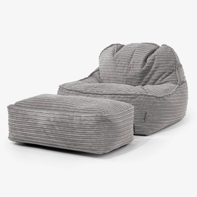 Sloucher Bean Bag Chair 2.0 - Cord Graphite Grey 02