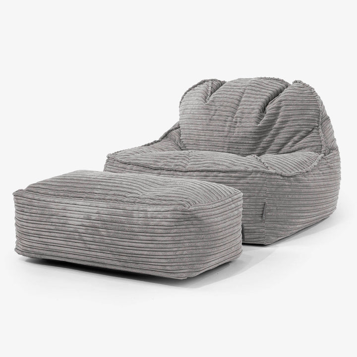 Sloucher Bean Bag Chair 2.0 - Cord Graphite Grey 02