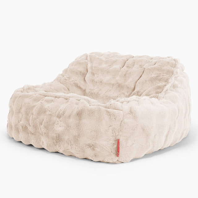 Sloucher Bean Bag Chair - Bubble Faux Fur Cream 01