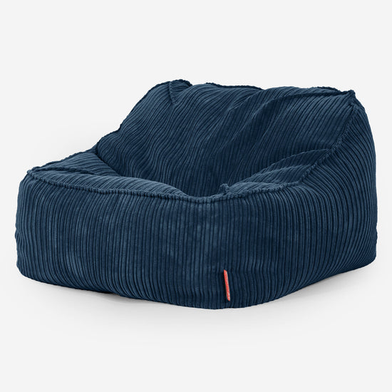 Sloucher Bean Bag Chair - Cord Navy Blue 01
