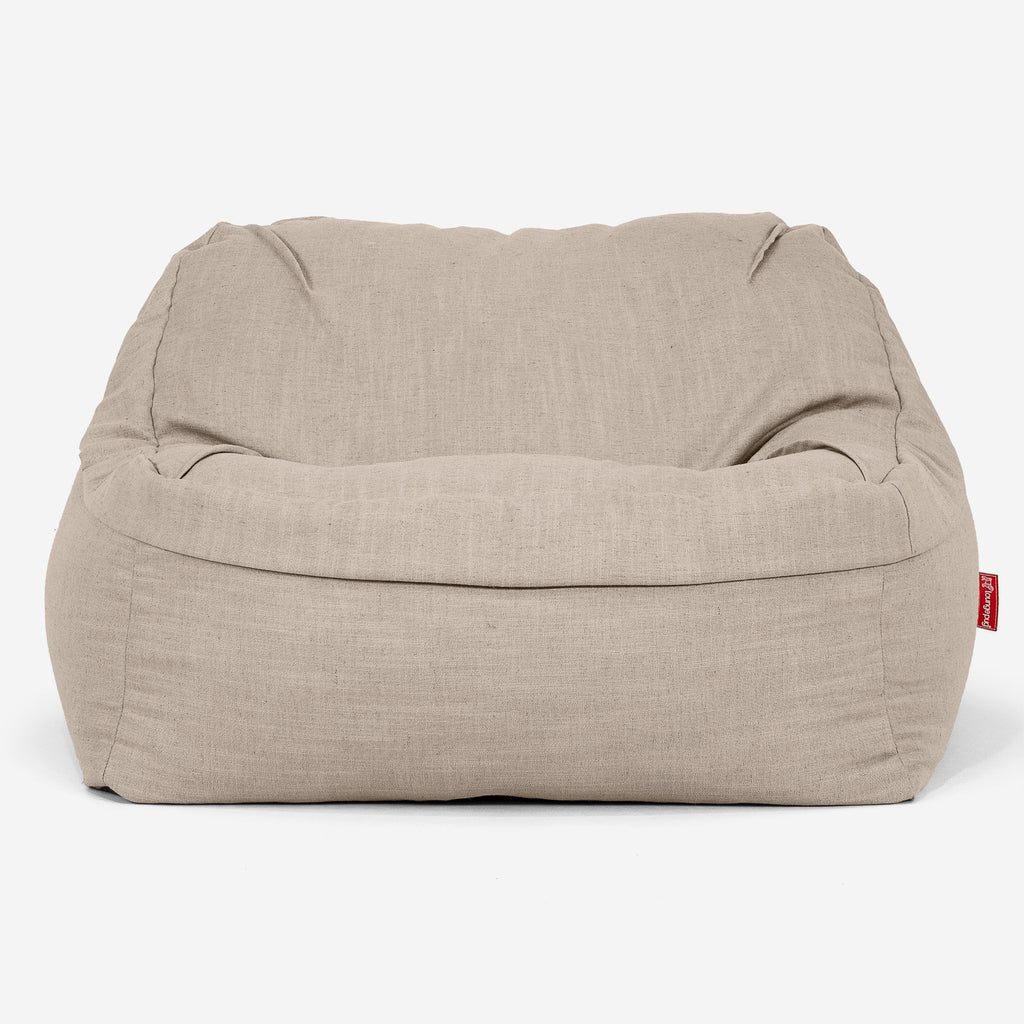 Sloucher Bean Bag Chair - Linen Look Cream 02