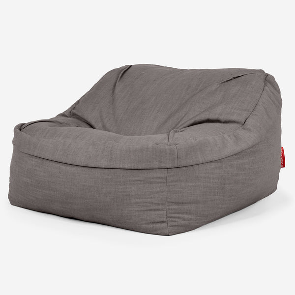 Sloucher Bean Bag Chair - Linen Look Slate Grey 01
