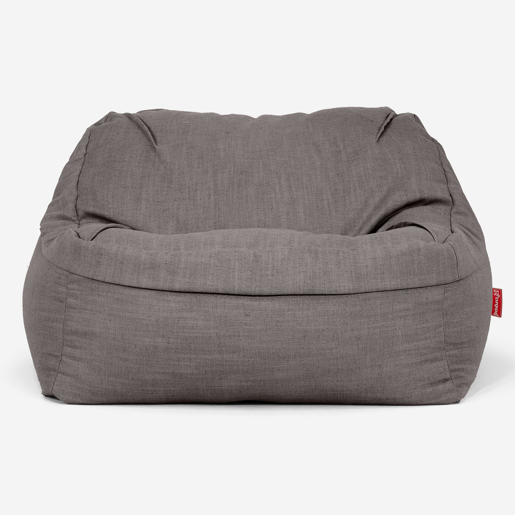 Sloucher Bean Bag Chair - Linen Look Slate Grey 02
