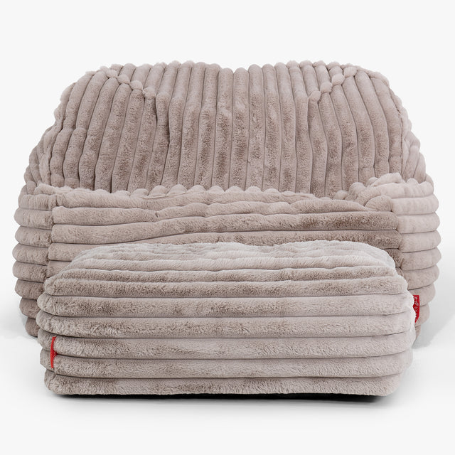 Sloucher Bean Bag Chair - Ultra Plush Cord Minky 03