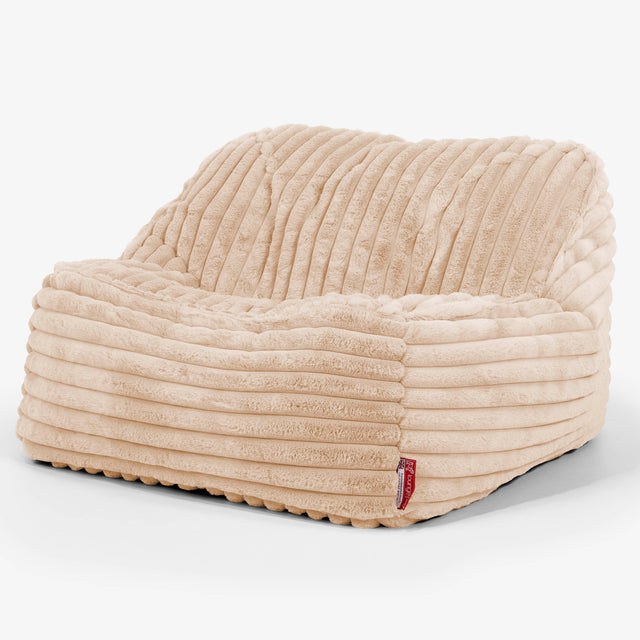 Sloucher Bean Bag Chair - Ultra Plush Cord Peach 01