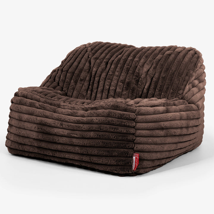 Sloucher Bean Bag Chair - Ultra Plush Cord Sable 01