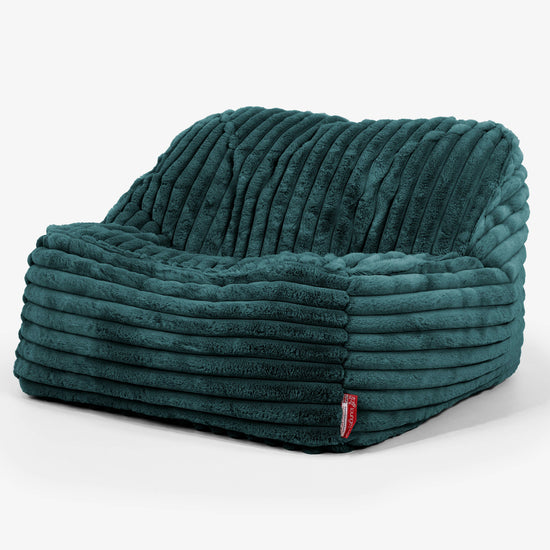 Sloucher Bean Bag Chair - Ultra Plush Cord Teal 01