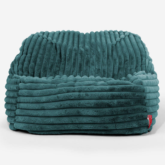 Sloucher Bean Bag Chair - Ultra Plush Cord Teal 02